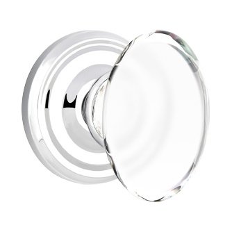 Hampton Privacy Door Knob with Regular Rose in Polished Chrome