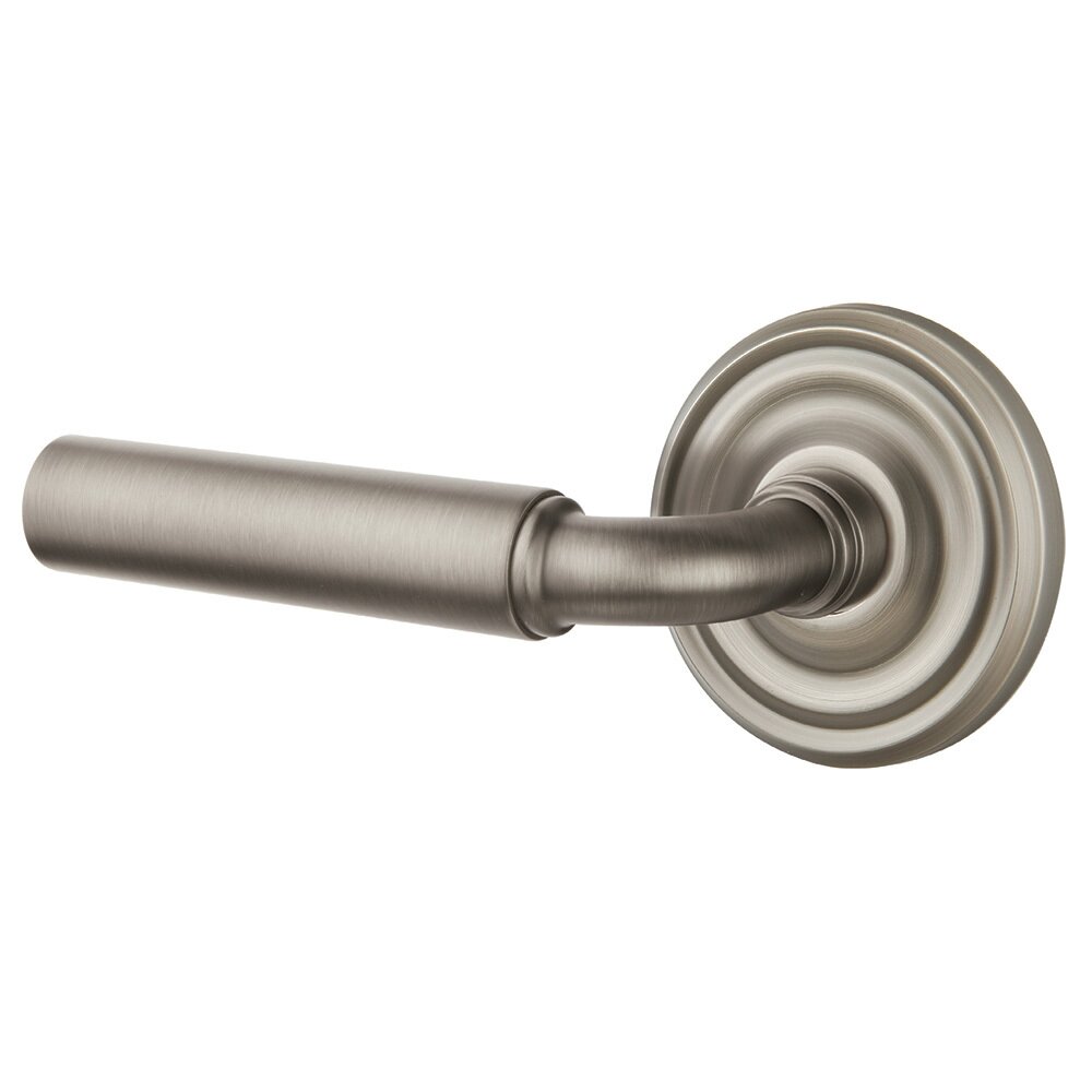 Privacy Left Handed Manning Door Lever With Regular Rose in Pewter