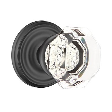 Old Town Privacy Door Knob with Regular Rose in Flat Black
