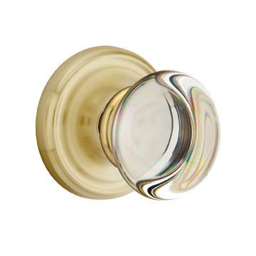 Providence Privacy Door Knob and Regular Rose with Concealed Screws in Satin Brass