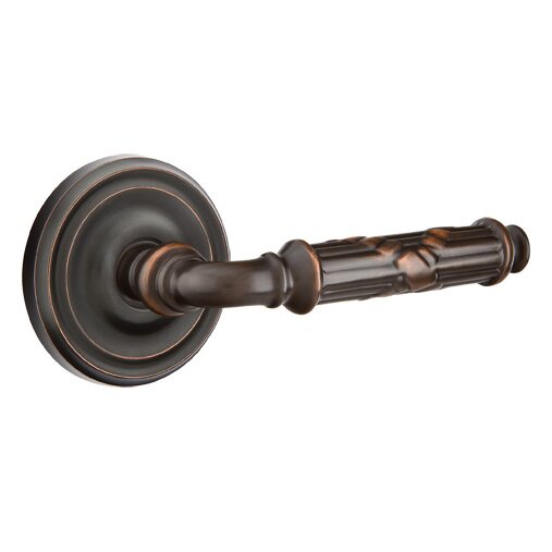Privacy Right Handed Ribbon & Reed Lever With Regular Rose in Oil Rubbed Bronze