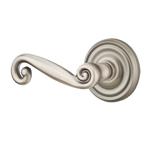 Privacy Left Handed Rustic Door Lever With Regular Rose in Pewter