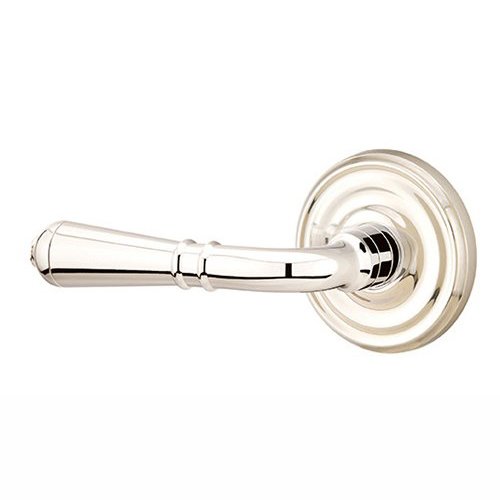 Privacy Left Handed Turino Door Lever With Regular Rose in Polished Nickel