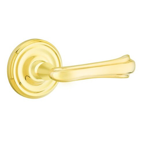 Privacy Right Handed Wembley Lever With Regular Rose in Unlacquered Brass