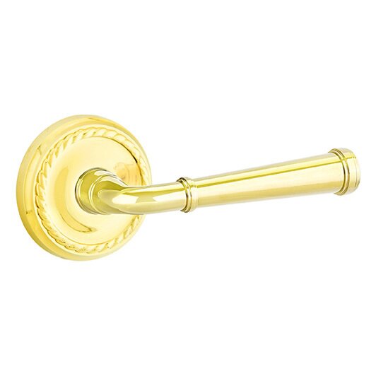Privacy Right Handed Merrimack Lever With Rope Rose in Polished Brass