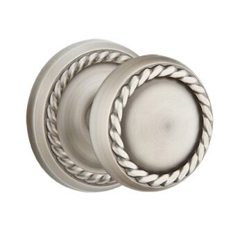 Privacy Rope Knob With Rope Rose in Pewter