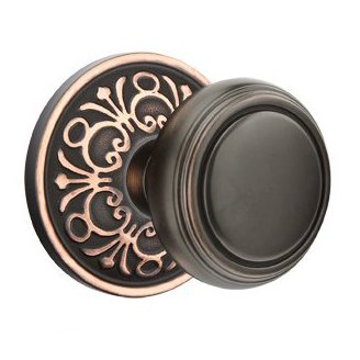 Privacy Norwich Door Knob With Lancaster Rose in Oil Rubbed Bronze