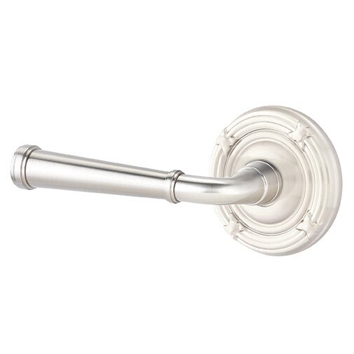 Privacy Left Handed Merrimack Lever With Ribbon & Reed Rose in Satin Nickel
