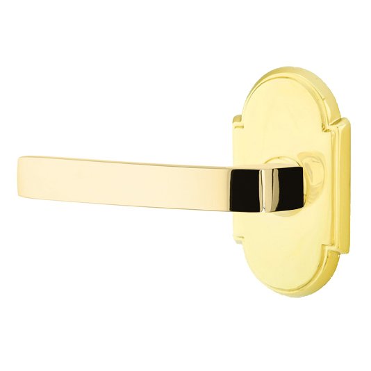 Privacy Breslin Left Handed Lever with #8 Rose in Unlacquered Brass