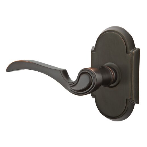 Privacy Left Handed Coventry Lever With #8 Rose in Oil Rubbed Bronze