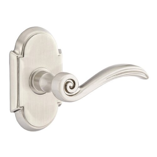 Privacy Right Handed Elan Lever With #8 Rose in Satin Nickel
