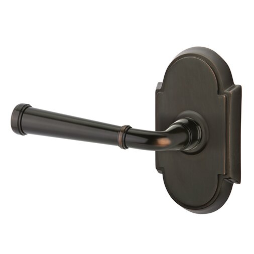 Privacy Left Handed Merrimack Lever With #8 Rose in Oil Rubbed Bronze
