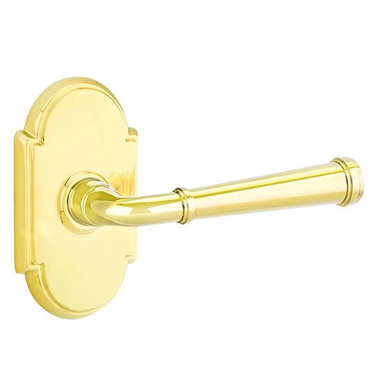 Privacy Right Handed Merrimack Lever With #8 Rose in Polished Brass