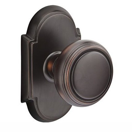Privacy Norwich Door Knob With #8 Rose in Oil Rubbed Bronze
