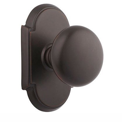 Privacy Providence Door Knob With #8 Rose in Oil Rubbed Bronze