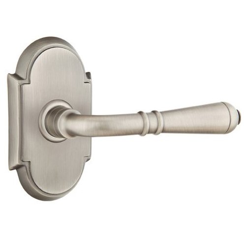 Privacy Right Handed Turino Door Lever With #8 Rose in Pewter