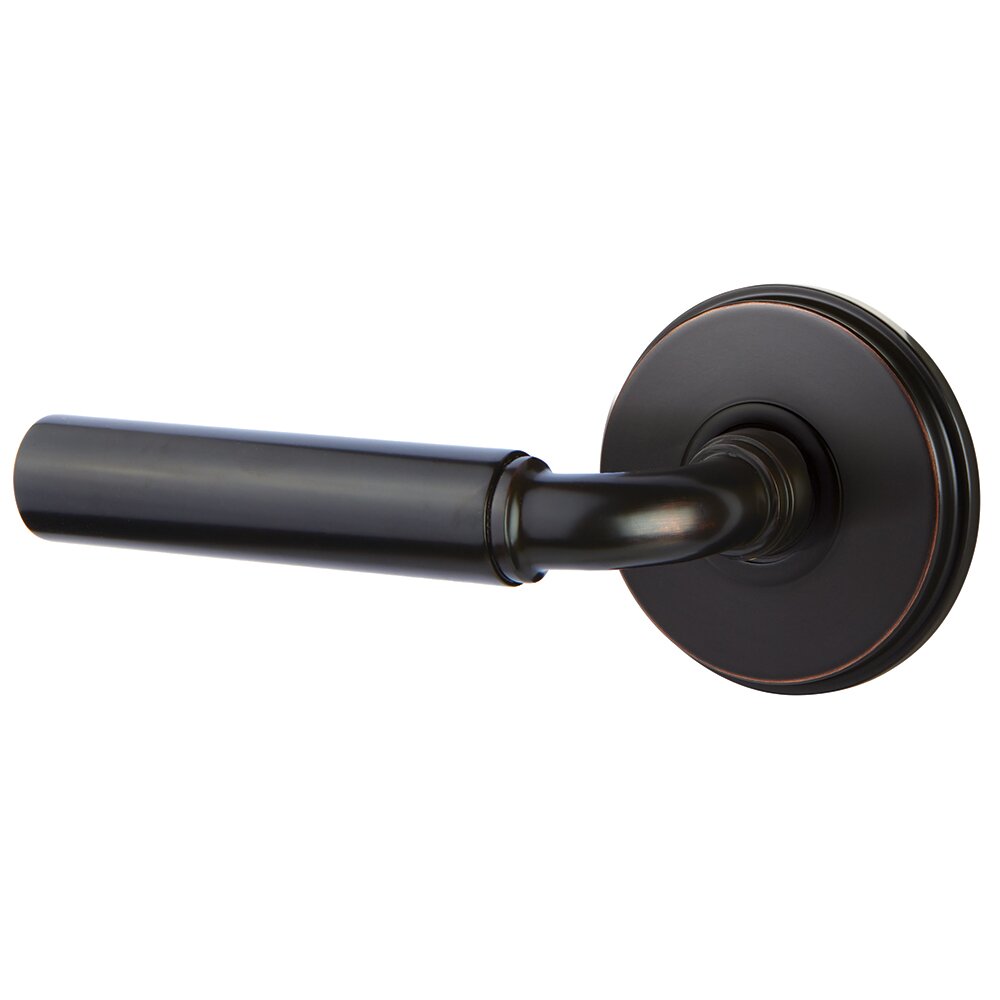 Privacy Left Handed Manning Door Lever With Watford Rose in Oil Rubbed Bronze