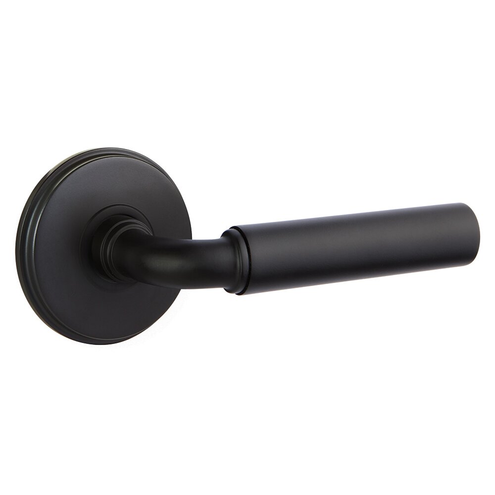 Privacy Right Handed Manning Door Lever With Watford Rose in Flat Black