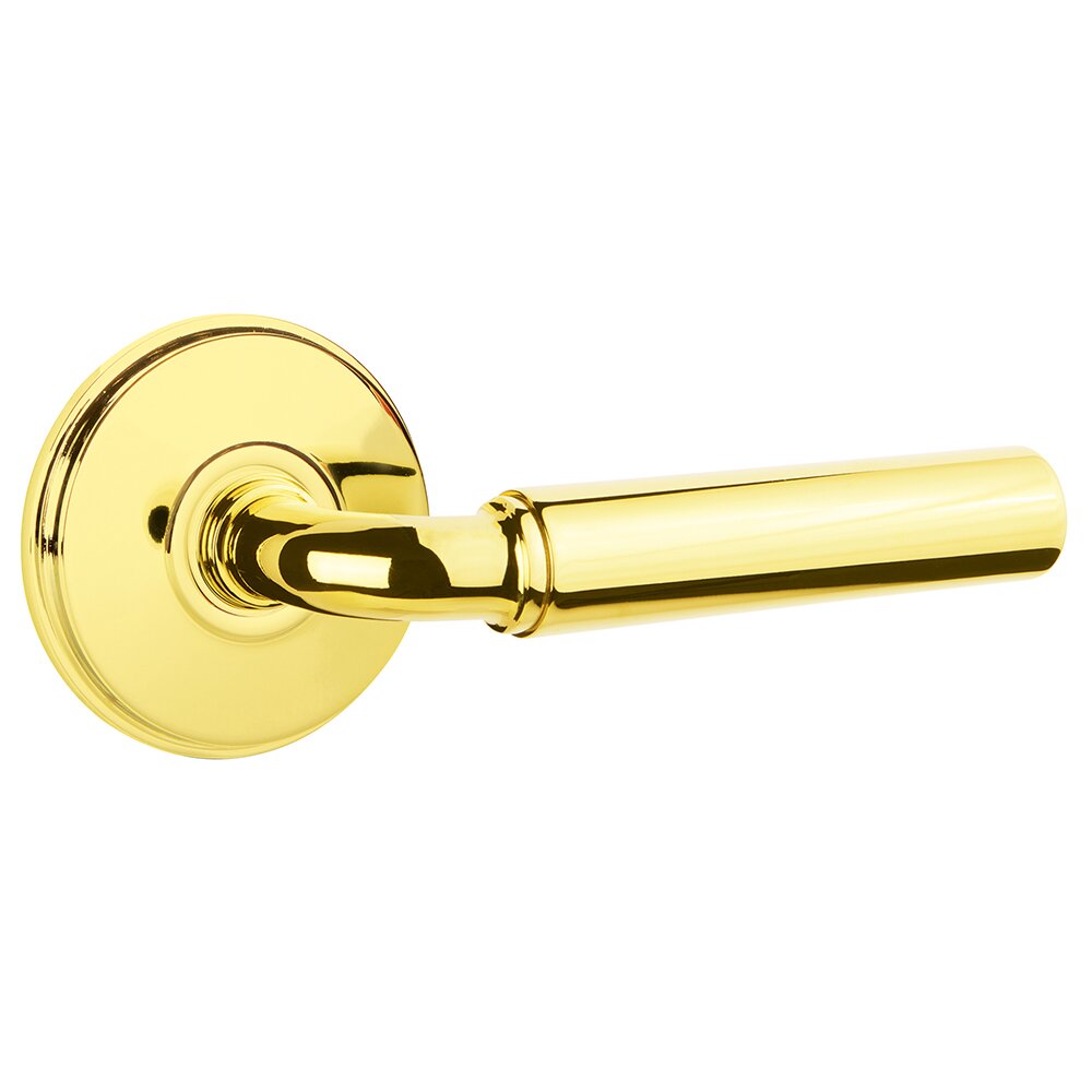 Privacy Right Handed Manning Door Lever With Watford Rose in Unlacquered Brass