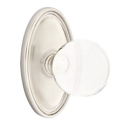 Bristol Privacy Door Knob and Oval Rose with Concealed Screws in Satin Nickel