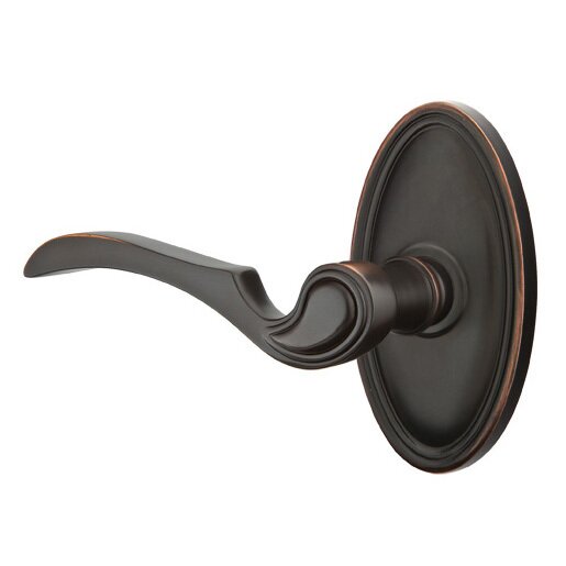 Privacy Left Handed Coventry Lever With Oval Rose in Oil Rubbed Bronze