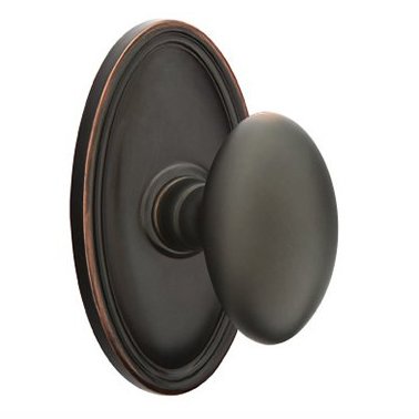 Privacy Egg Door Knob With Oval Rose in Oil Rubbed Bronze