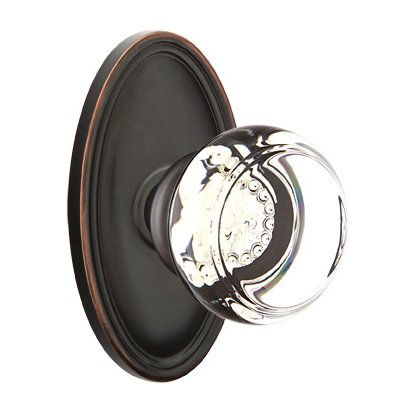 Georgetown Privacy Door Knob with Oval Rose and Concealed Screws in Oil Rubbed Bronze