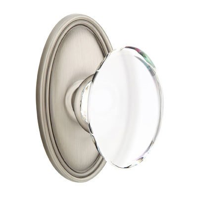 Hampton Privacy Door Knob with Oval Rose in Pewter