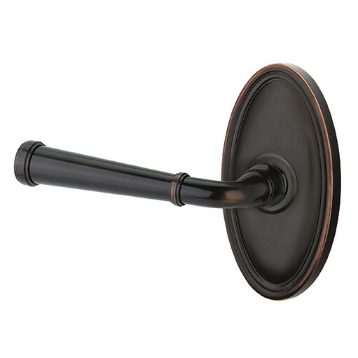 Privacy Left Handed Merrimack Lever With Oval Rose in Oil Rubbed Bronze