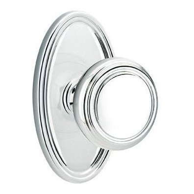 Privacy Norwich Door Knob With Oval Rose in Polished Chrome