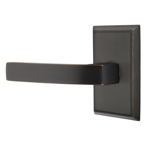 Privacy Breslin Left Handed Lever with Rectangular Rose in Oil Rubbed Bronze