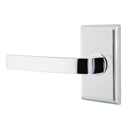 Privacy Breslin Left Handed Lever with Rectangular Rose in Polished Chrome