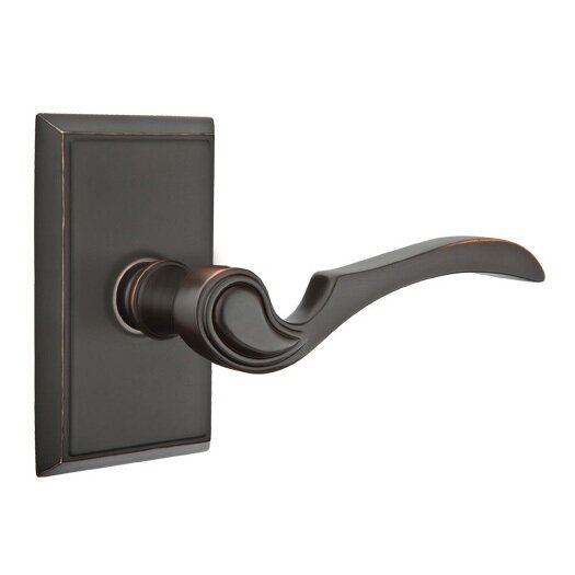 Privacy Right Handed Coventry Lever With Rectangular Rose in Oil Rubbed Bronze