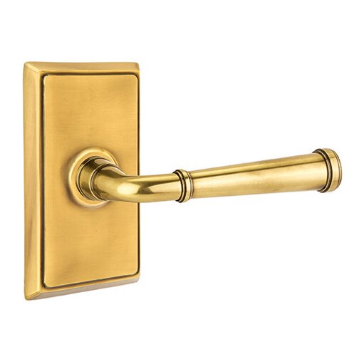 Privacy Merrimack Lever With Rectangular Rose with Concealed Screws in French Antique Brass