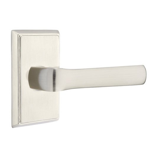 Privacy Spencer Right Handed Lever with Rectangular Rose in Satin Nickel