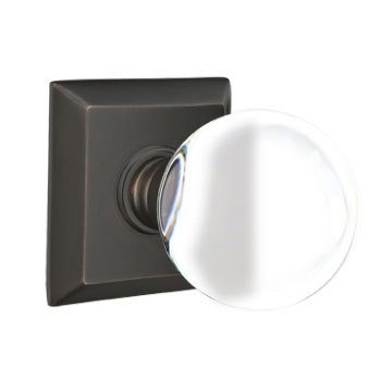 Bristol Privacy Door Knob with Quincy Rose in Oil Rubbed Bronze