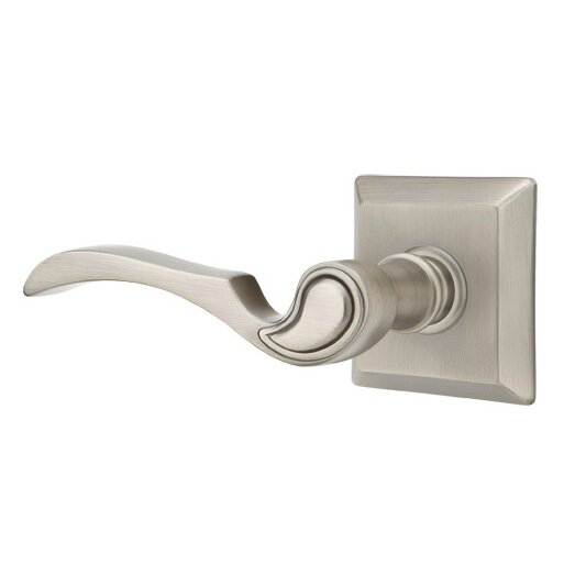 Privacy Left Handed Coventry Lever With Quincy Rose in Pewter