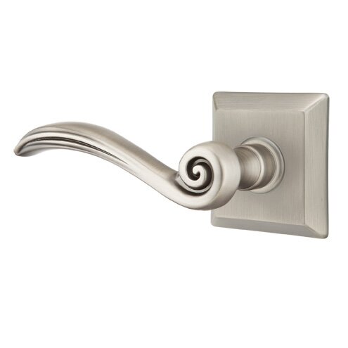 Privacy Left Handed Elan Lever With Quincy Rose in Pewter