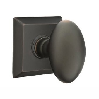 Privacy Egg Door Knob With Quincy Rose in Oil Rubbed Bronze