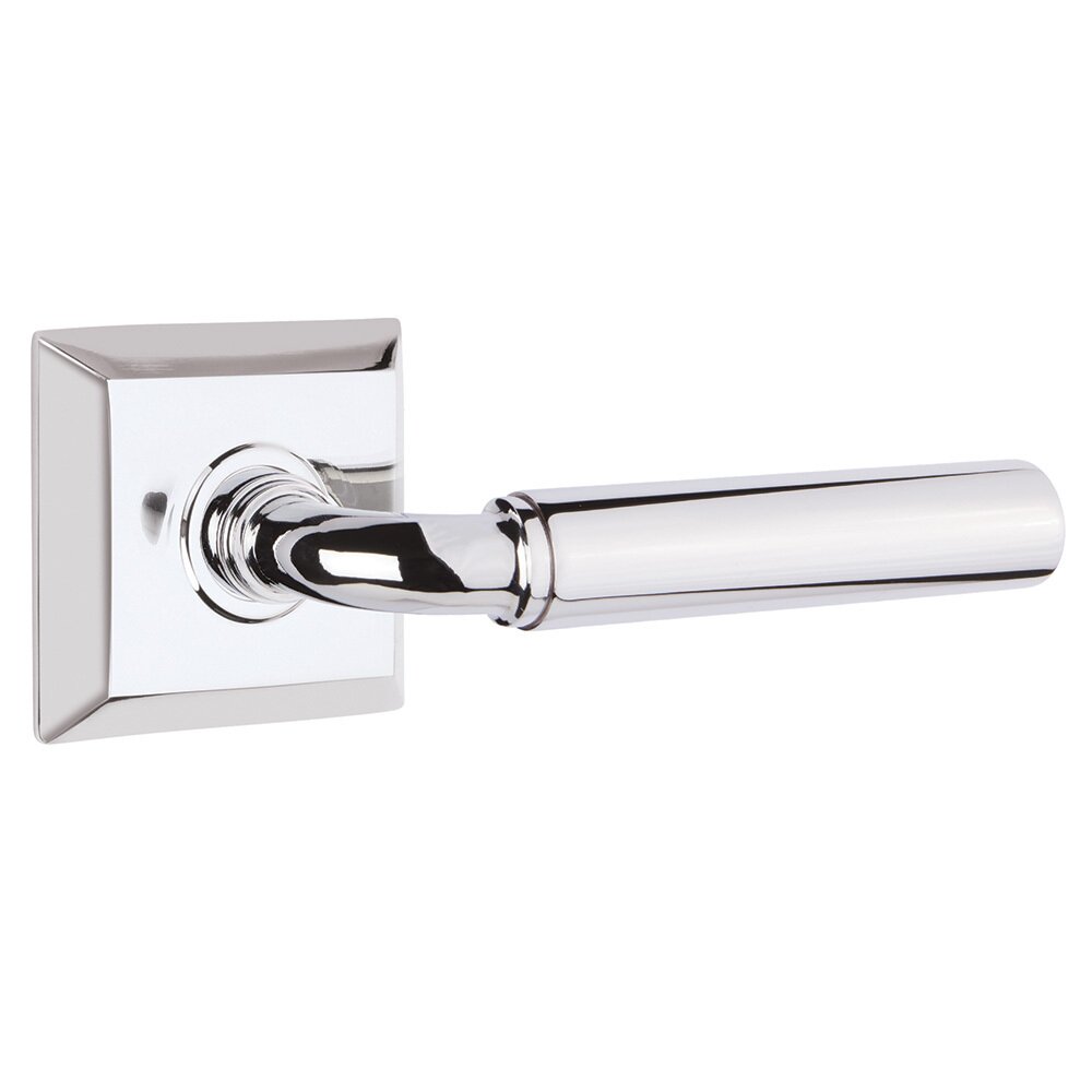 Privacy Right Handed Manning Door Lever With Concealed Screws Quincy Rose in Polished Chrome