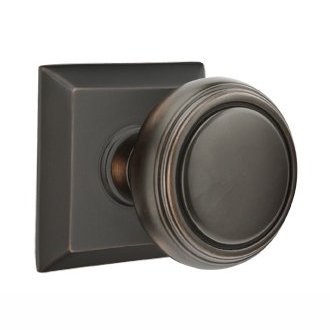 Privacy Norwich Door Knob With Quincy Rose in Oil Rubbed Bronze