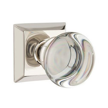 Providence Privacy Door Knob with Quincy Rose in Polished Nickel