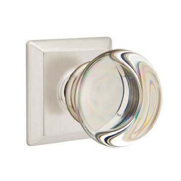 Providence Privacy Door Knob with Quincy Rose in Satin Nickel