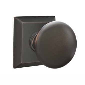 Privacy Providence Door Knob With Quincy Rose in Oil Rubbed Bronze