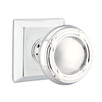 Privacy Ribbon & Reed Knob With Quincy Rose in Polished Chrome