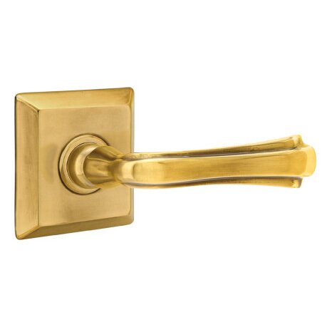 Privacy Right Handed Wembley Lever With Quincy Rose in French Antique Brass