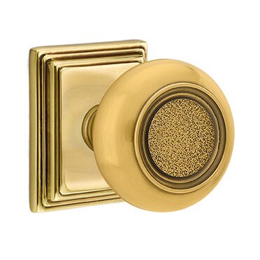 Privacy Belmont Knob With Wilshire Rose in French Antique Brass