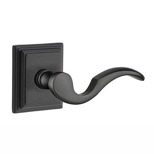 Privacy Right Handed Cortina Door Lever With Wilshire Rose in Flat Black
