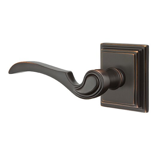Privacy Left Handed Coventry Lever With Wilshire Rose in Oil Rubbed Bronze