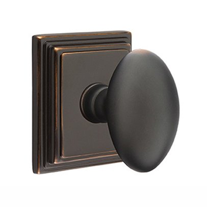Privacy Egg Door Knob With Wilshire Rose in Oil Rubbed Bronze